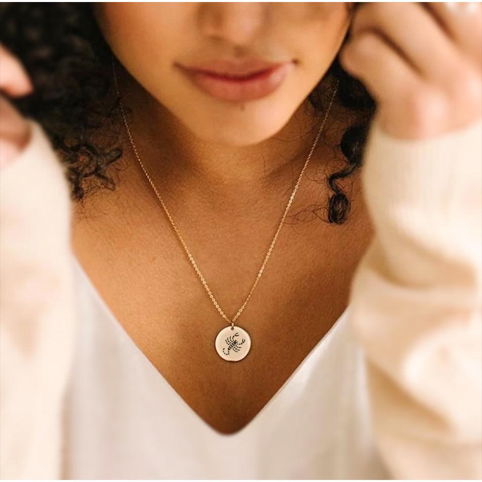 Emblem Zodiac Pendant Necklace (14K Gold-Plated) - Jewelled Me