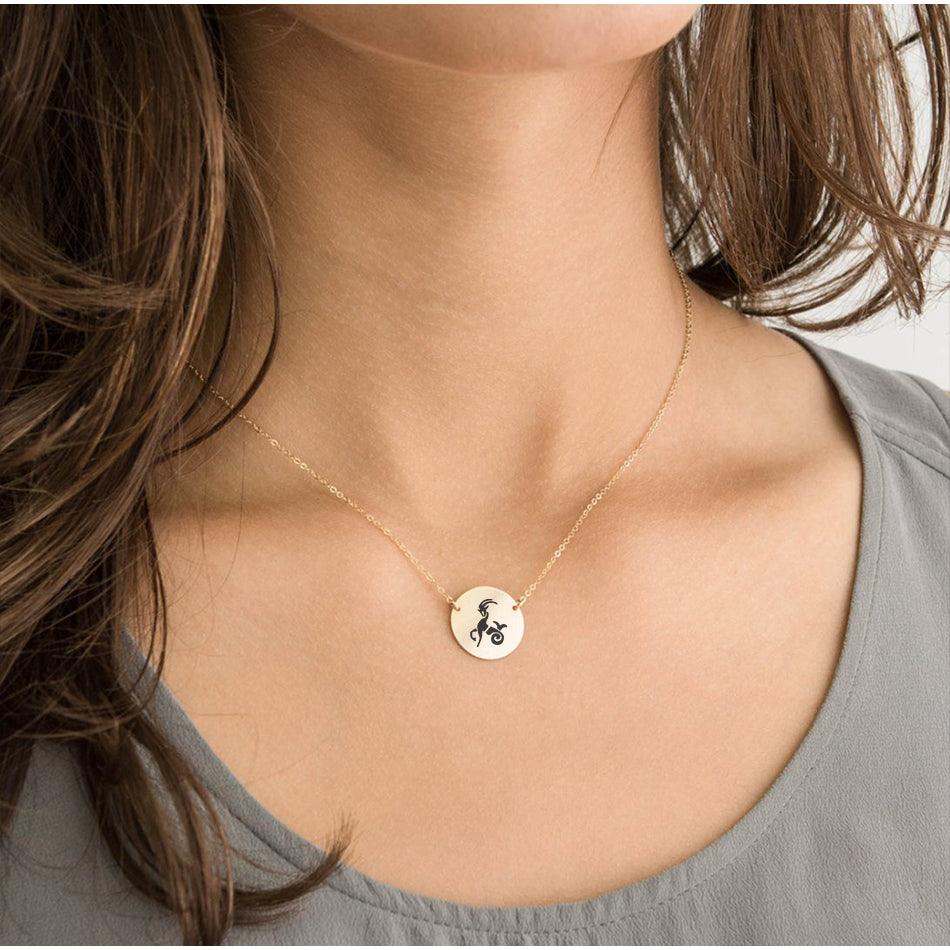 Emblem Zodiac Pendant Necklace (14K Gold-Plated) - Jewelled Me