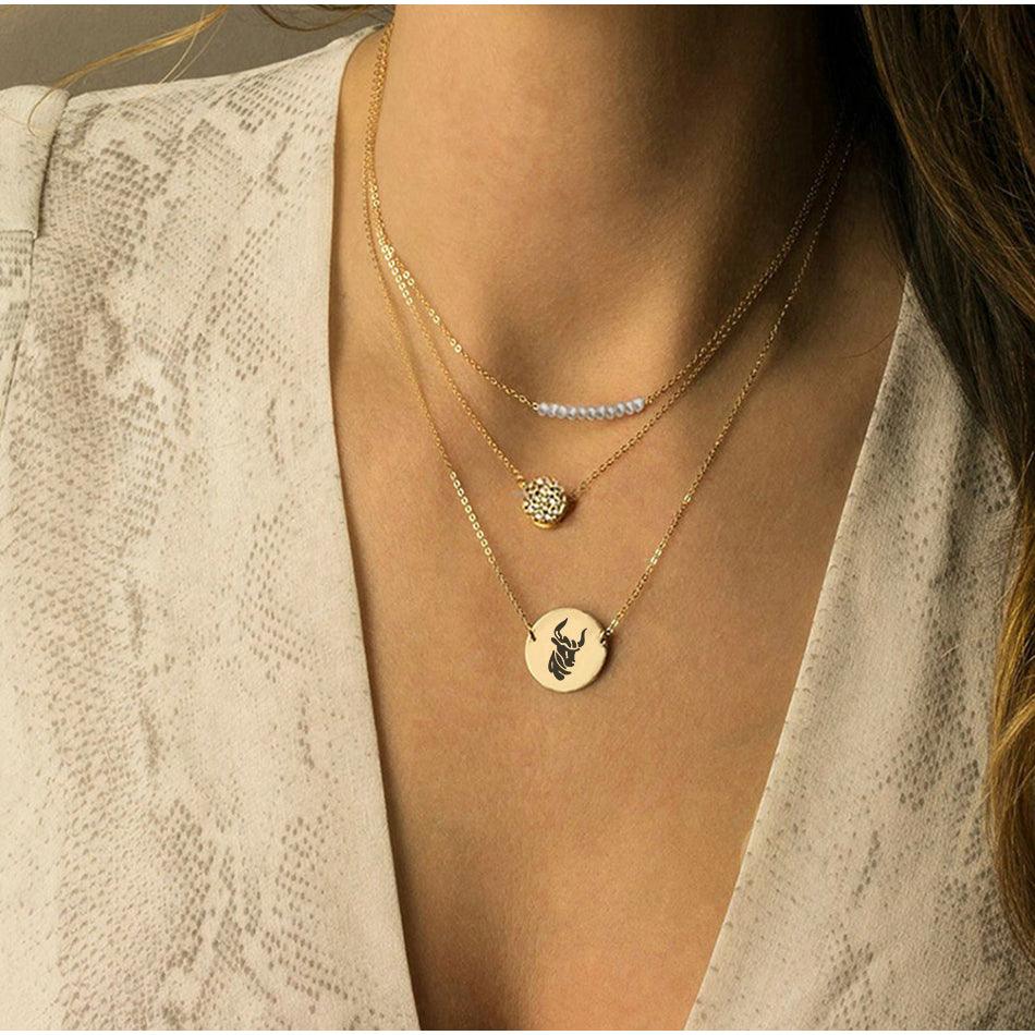 Emblem Zodiac Pendant Necklace (14K Gold-Plated) - Jewelled Me