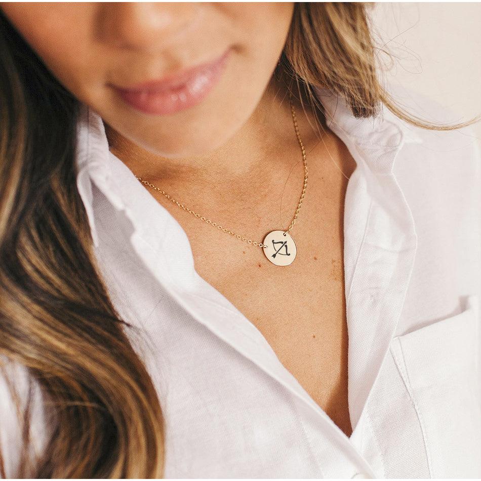 Emblem Zodiac Pendant Necklace (14K Gold-Plated) - Jewelled Me