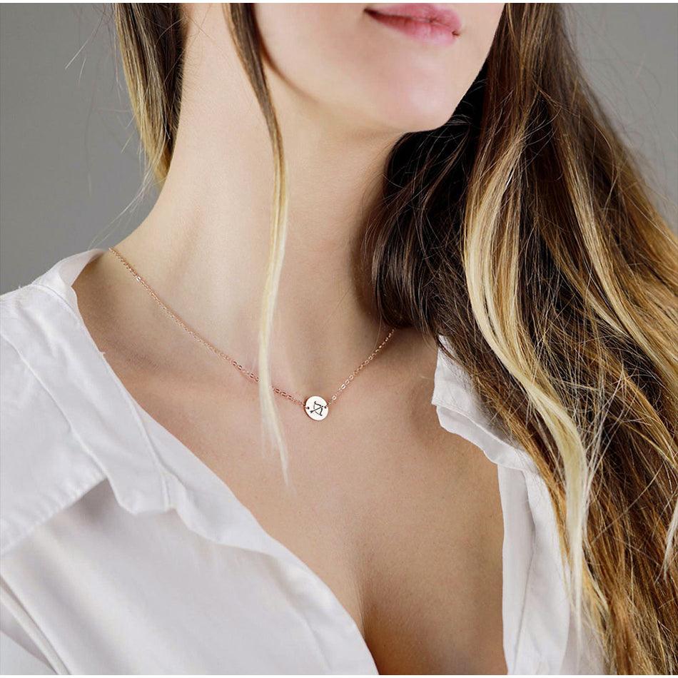 Emblem Zodiac Pendant Necklace (14K Gold-Plated) - Jewelled Me