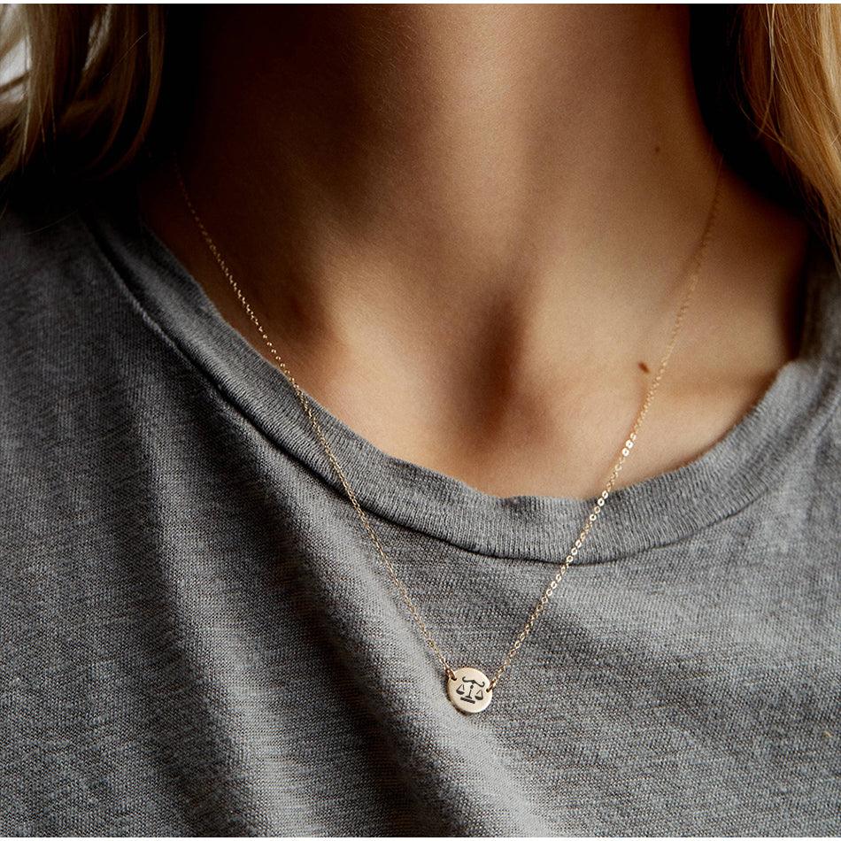 Emblem Zodiac Pendant Necklace (14K Gold-Plated) - Jewelled Me