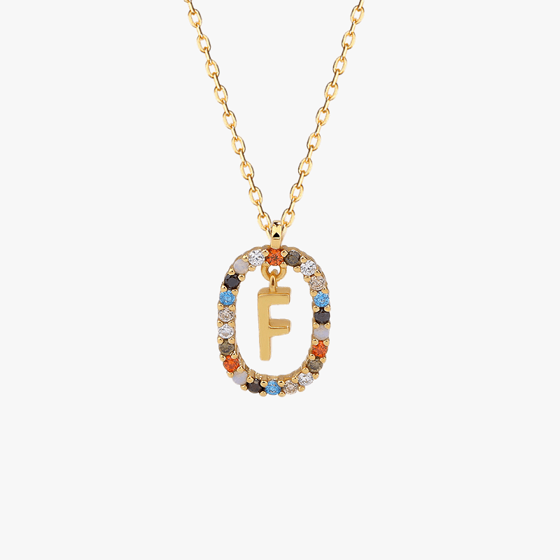 Gemstone Initial Pendant - Jewelled Me