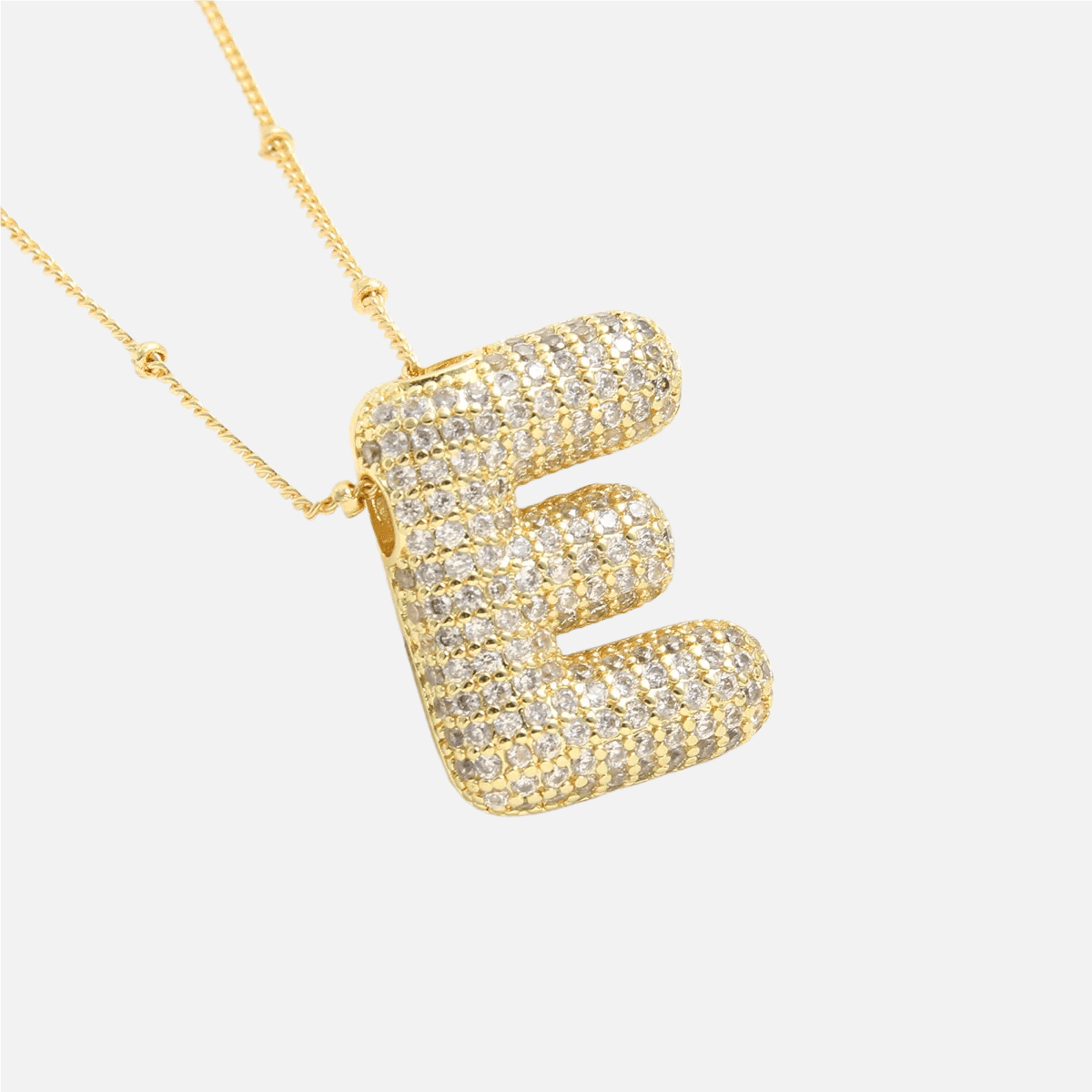 ICED Slim Bubble Initial Necklace - Jewelled Me