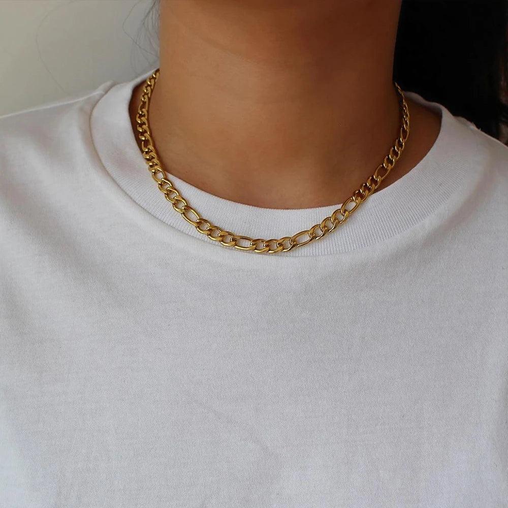 Figaro Chain Necklace (14k Gold-Plated) - Jewelled Me