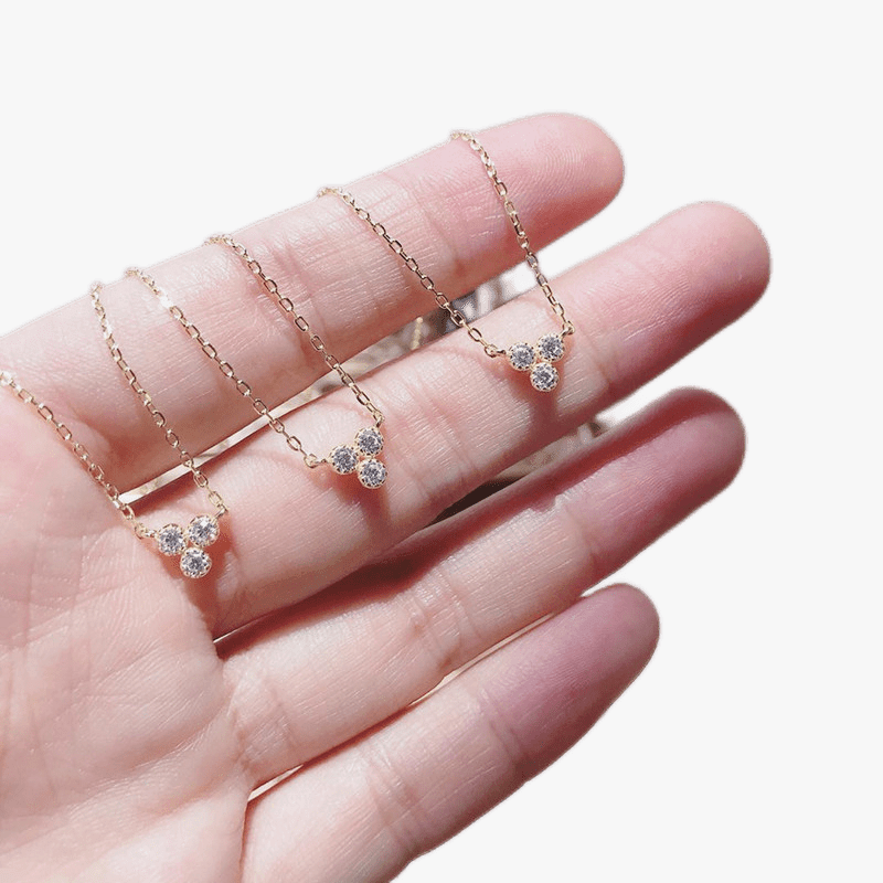 Trinity Lotus Stone Necklace - Jewelled Me