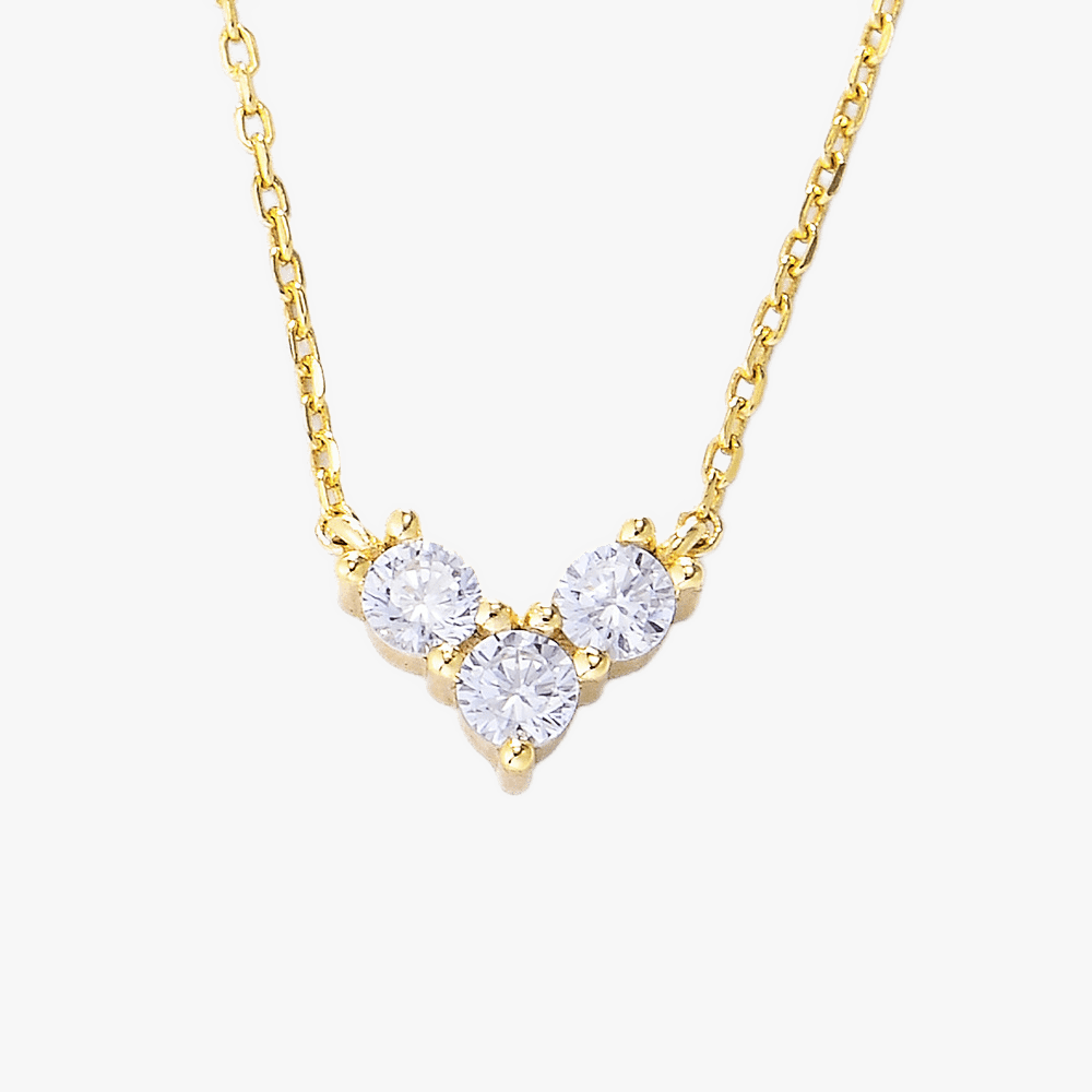 Trinity Lotus Stone Necklace - Jewelled Me