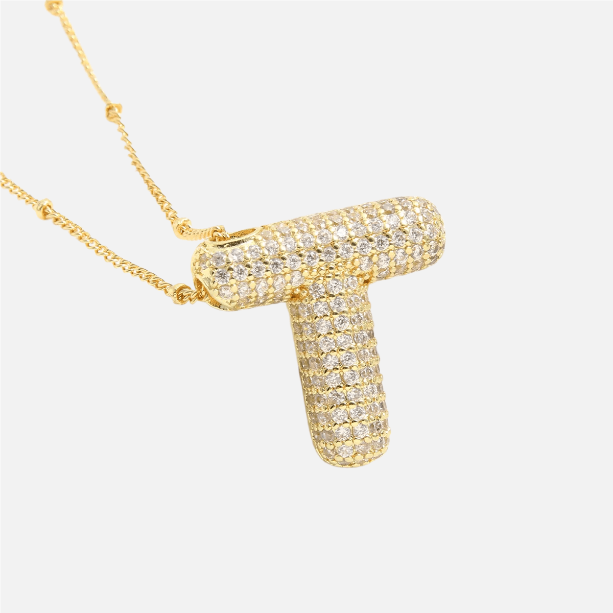 ICED Slim Bubble Initial Necklace - Jewelled Me