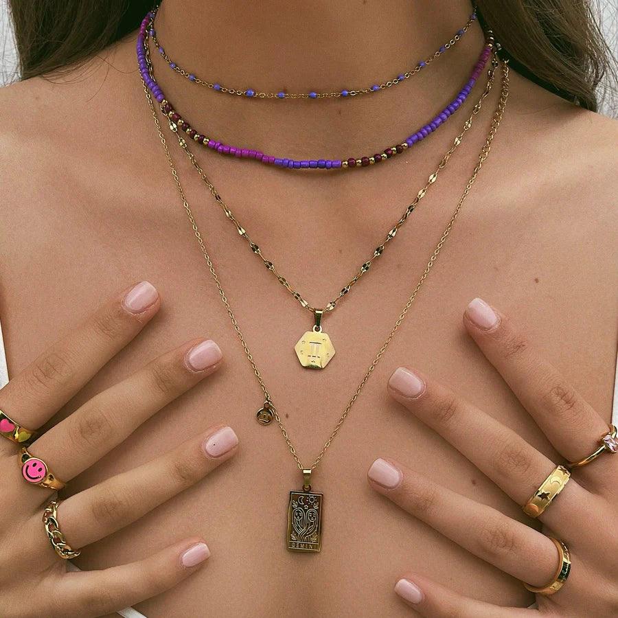 Hexagonal Zodiac Necklace - Jewelled Me