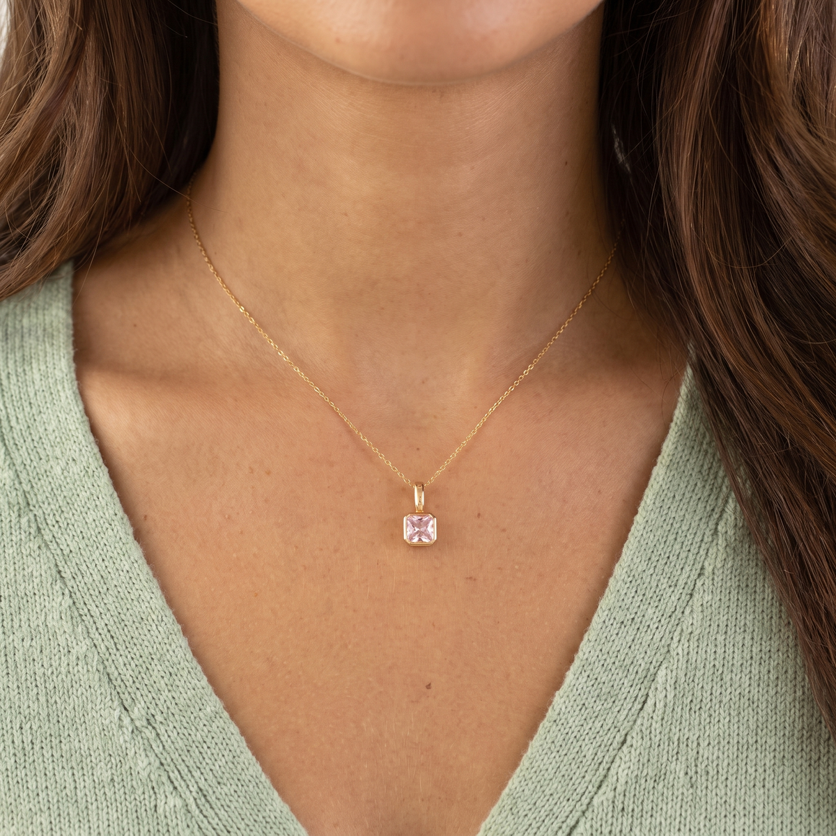 Carré Birthstone Necklace