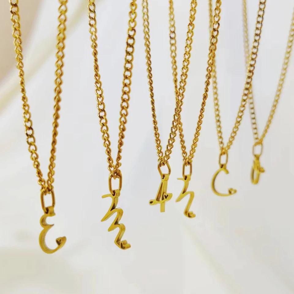 Heart Tail Initial Necklace (14k Gold-Plated) - Jewelled Me