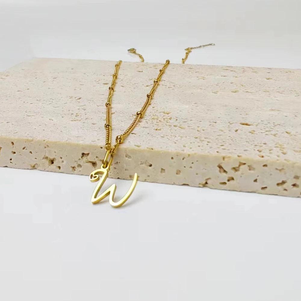 Heart Tail Initial Necklace (14k Gold-Plated) - Jewelled Me