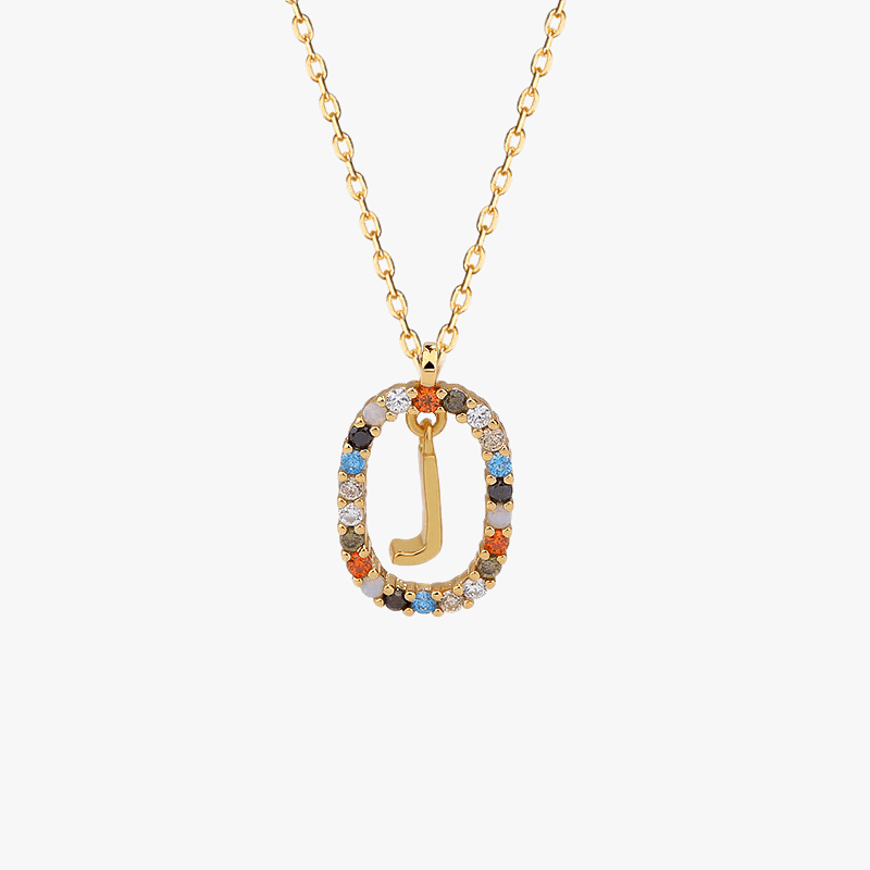 Gemstone Initial Pendant - Jewelled Me