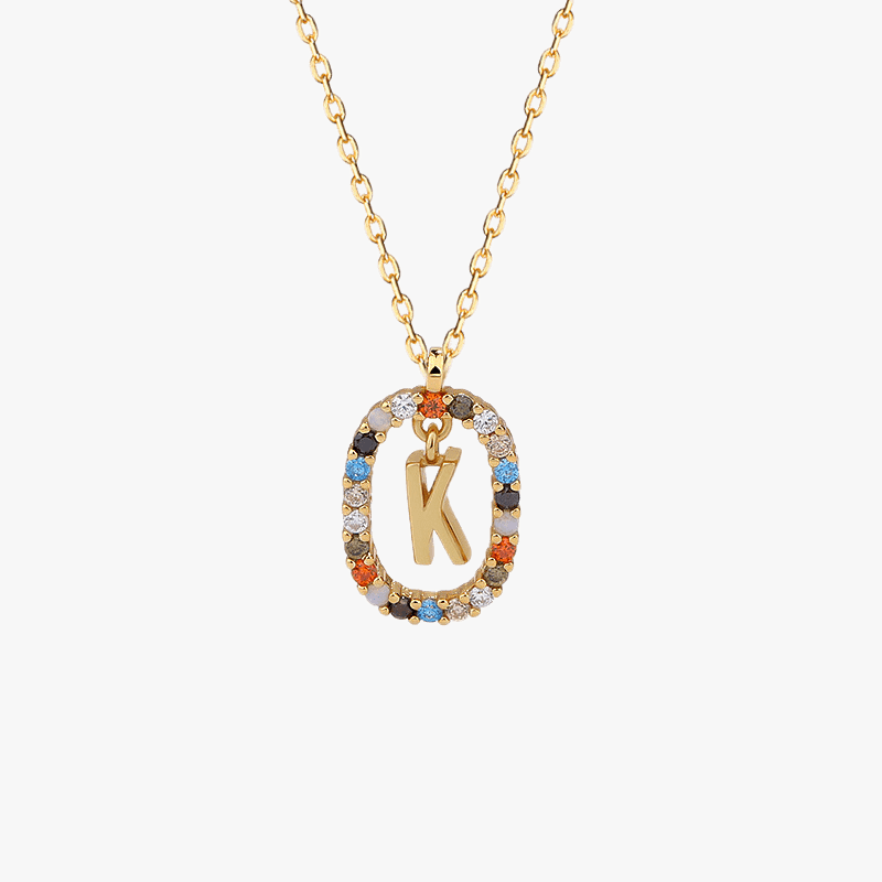 Gemstone Initial Pendant - Jewelled Me