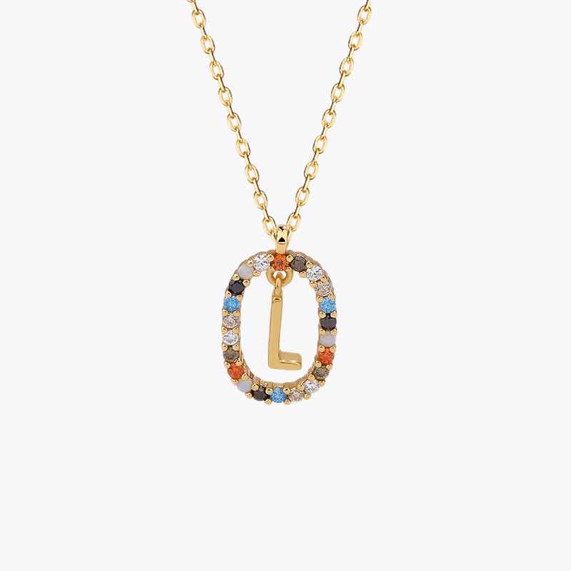 Gemstone Initial Pendant - Jewelled Me