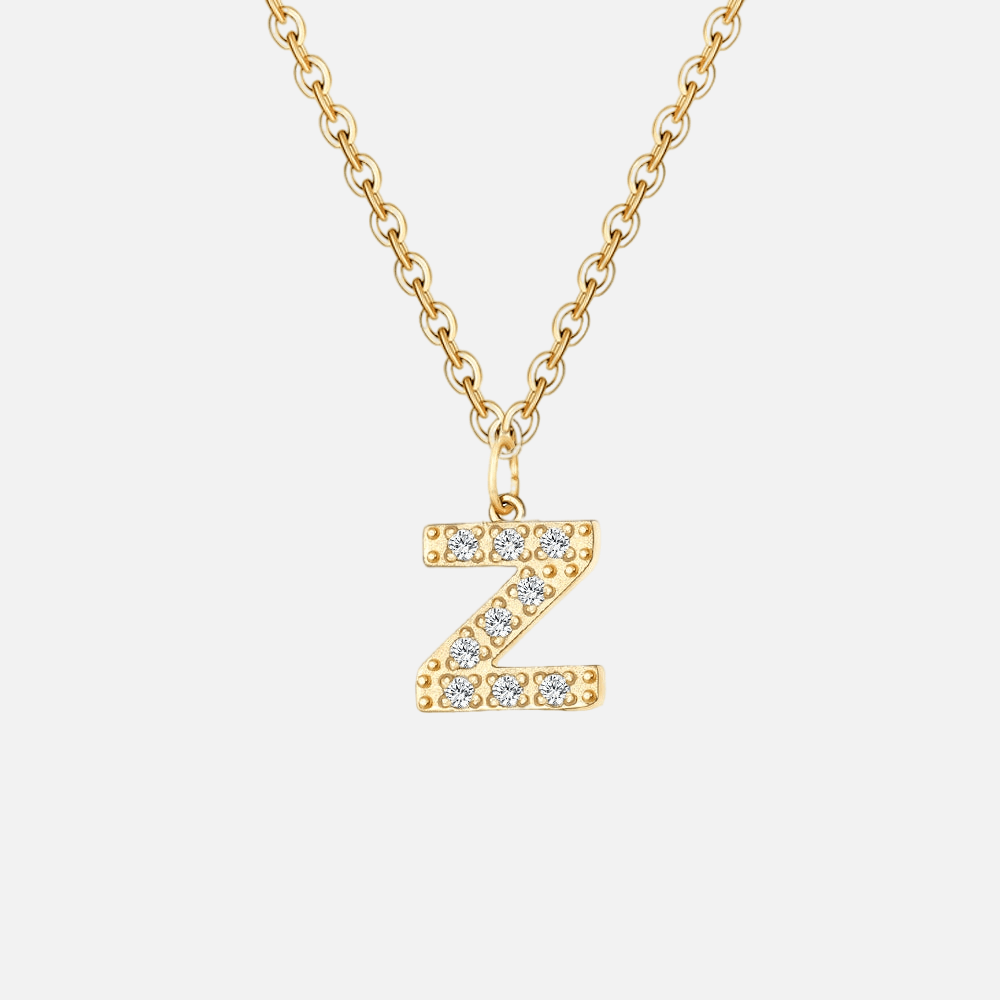 ICED Initial Necklace (14k Gold-Plated) - Jewelled Me