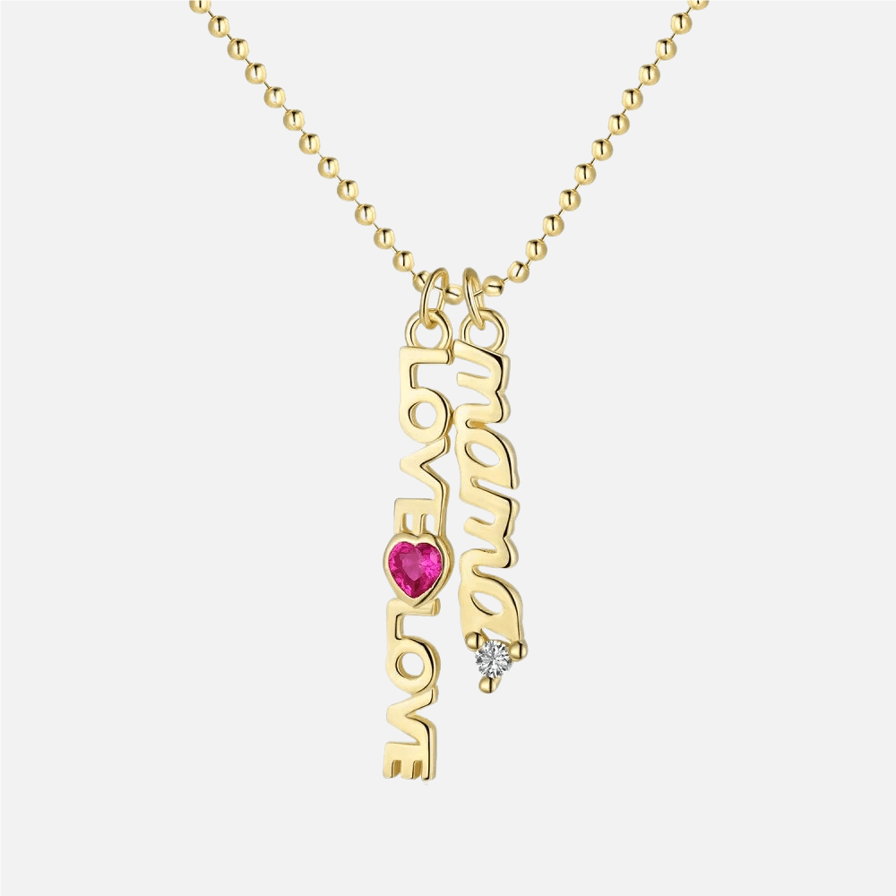 Love, ❤️, Love Mama Necklace - Jewelled Me