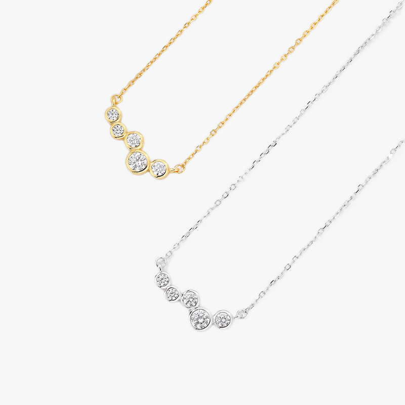 Classic Jewelled Off-Linear Row Necklace - Jewelled Me