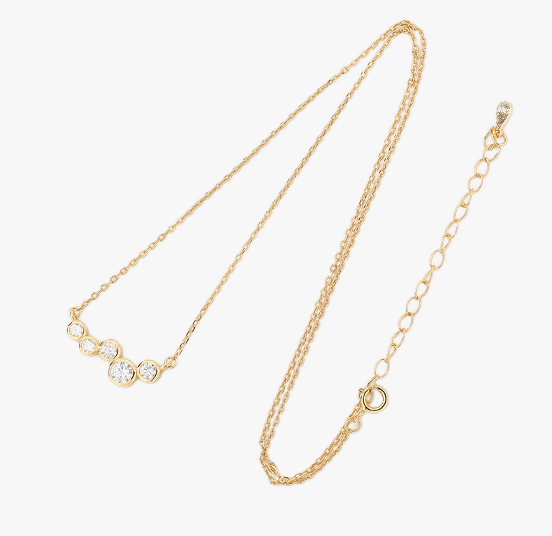 Classic Jewelled Off-Linear Row Necklace - Jewelled Me