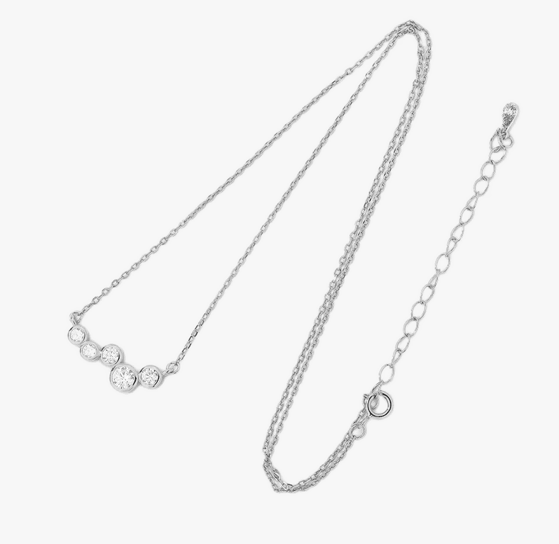 Classic Jewelled Off-Linear Row Necklace - Jewelled Me