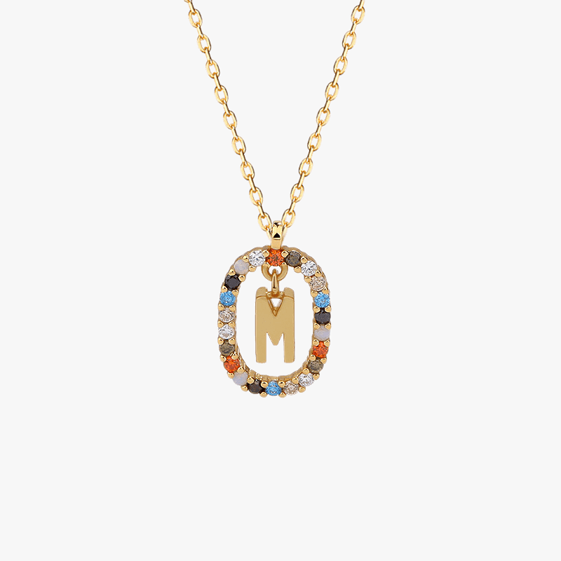 Gemstone Initial Pendant - Jewelled Me