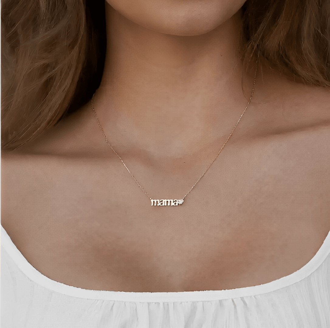 Gemmed Heart Mama Necklace - Jewelled Me
