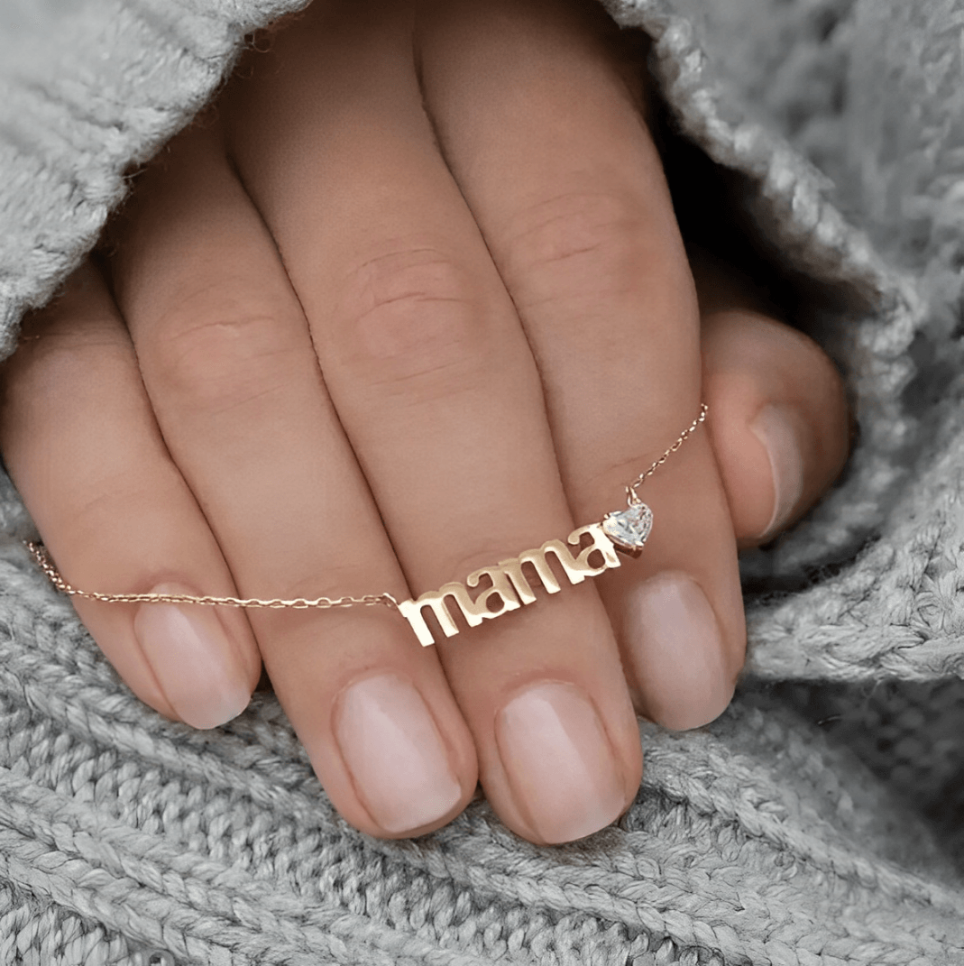 Gemmed Heart Mama Necklace - Jewelled Me