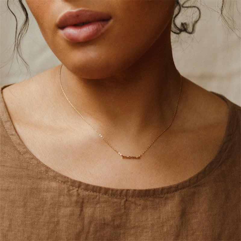 Handwritten MAMA Necklace - Jewelled Me