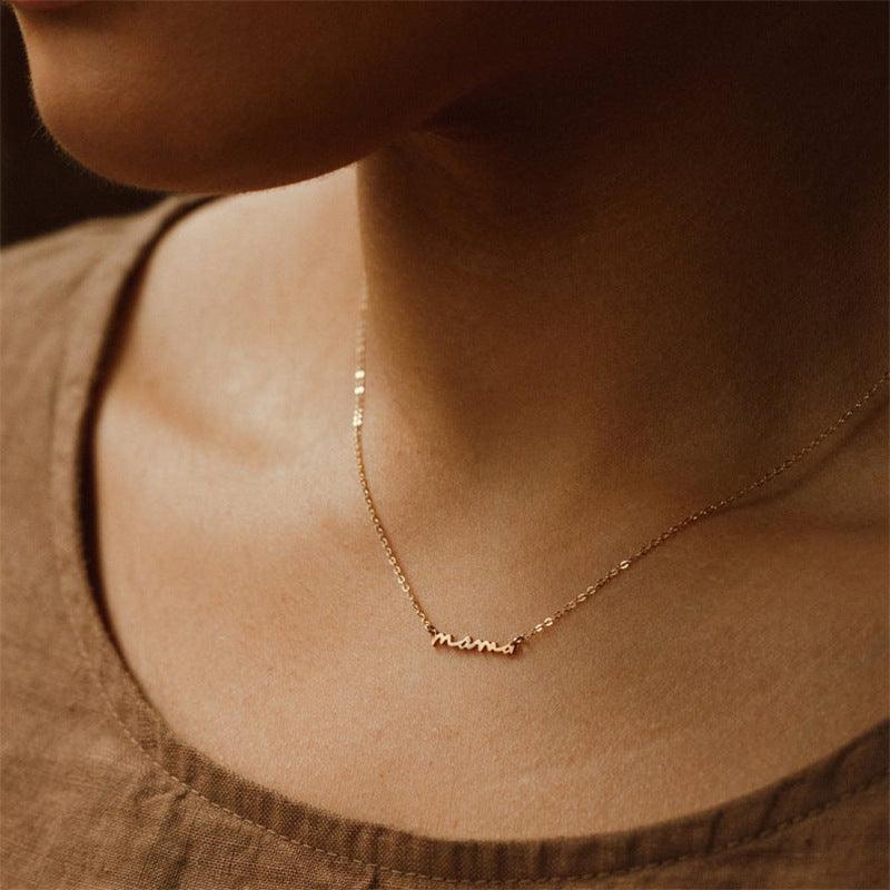 Handwritten MAMA Necklace - Jewelled Me