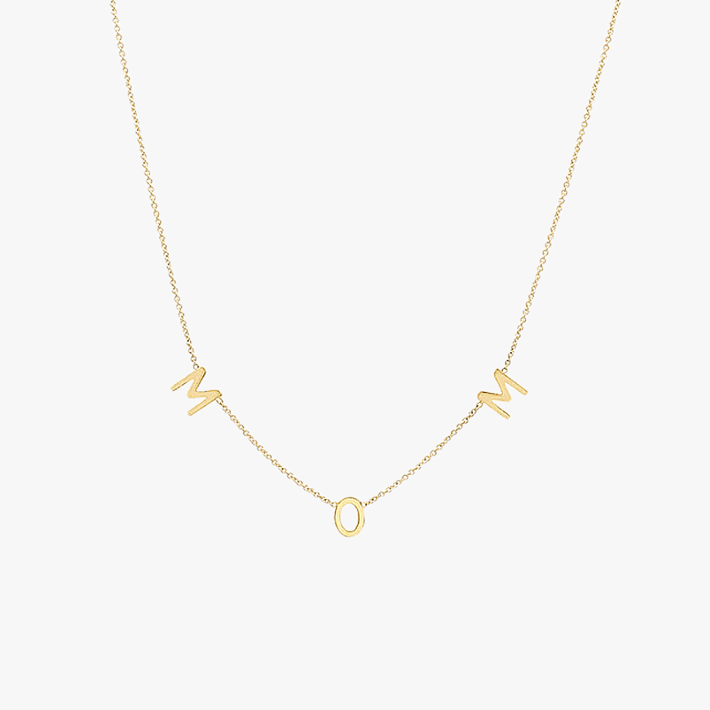 Gold Vermeil Spaced Mom Necklace - Jewelled Me