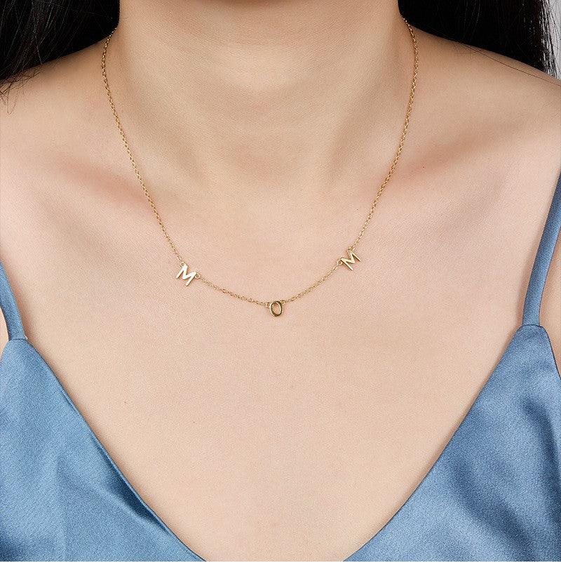 Gold Vermeil Spaced Mom Necklace - Jewelled Me