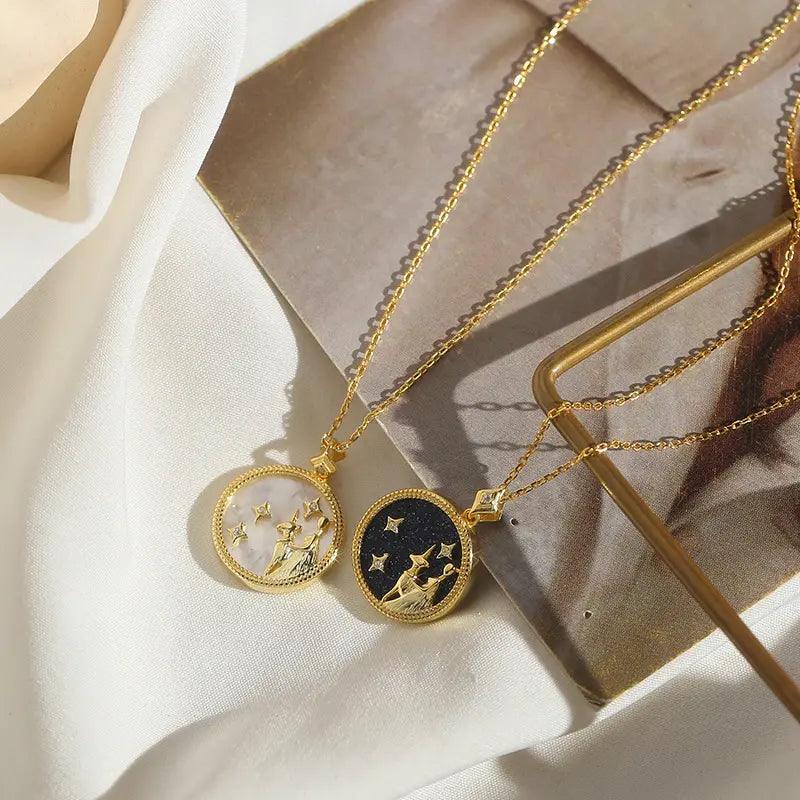 Jewelled Mother of Pearl Zodiac Necklace - Jewelled Me