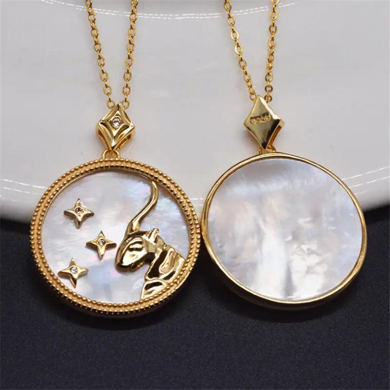 Jewelled Mother of Pearl Zodiac Necklace - Jewelled Me
