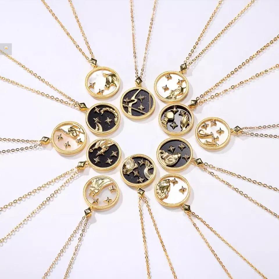 Jewelled Mother of Pearl Zodiac Necklace - Jewelled Me