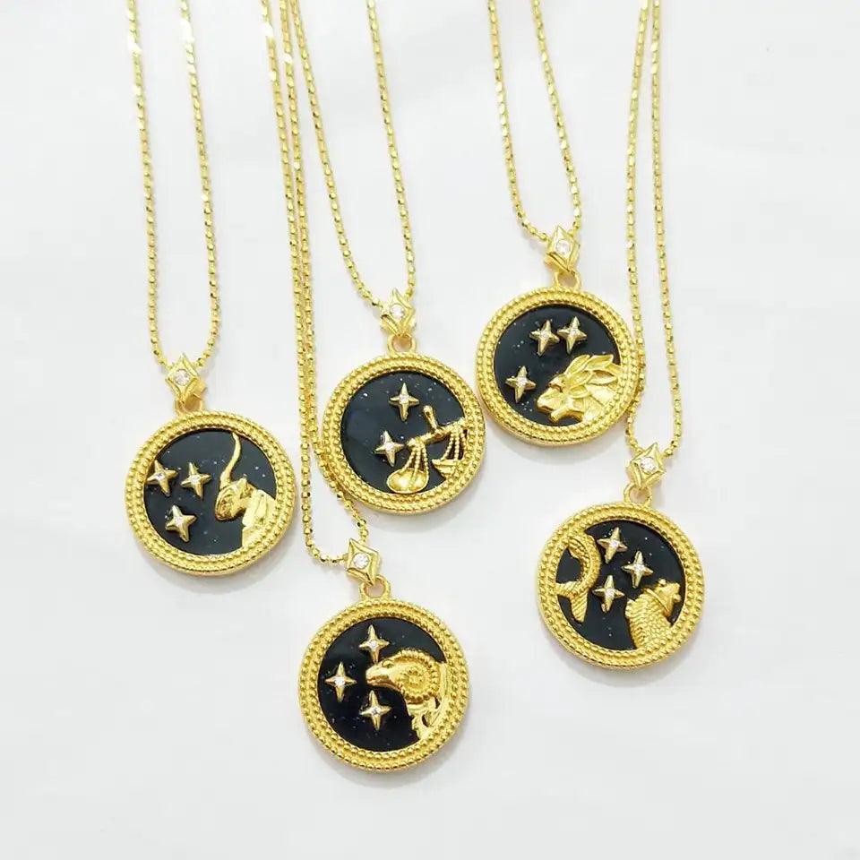 Jewelled Mother of Pearl Zodiac Necklace - Jewelled Me