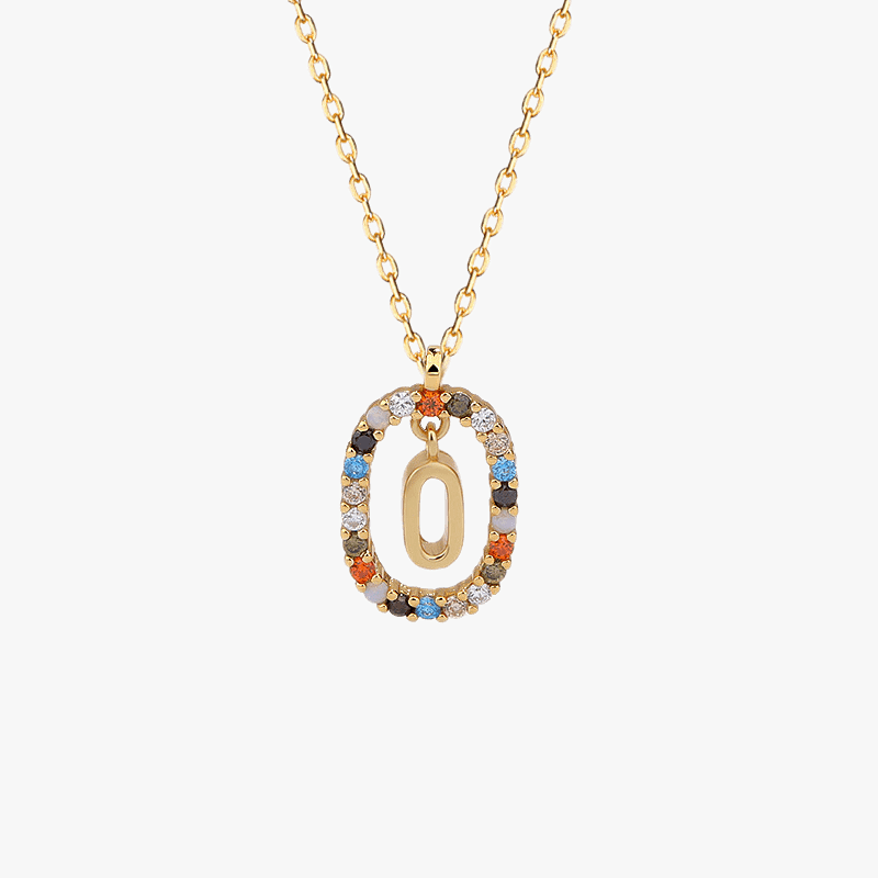 Gemstone Initial Pendant - Jewelled Me