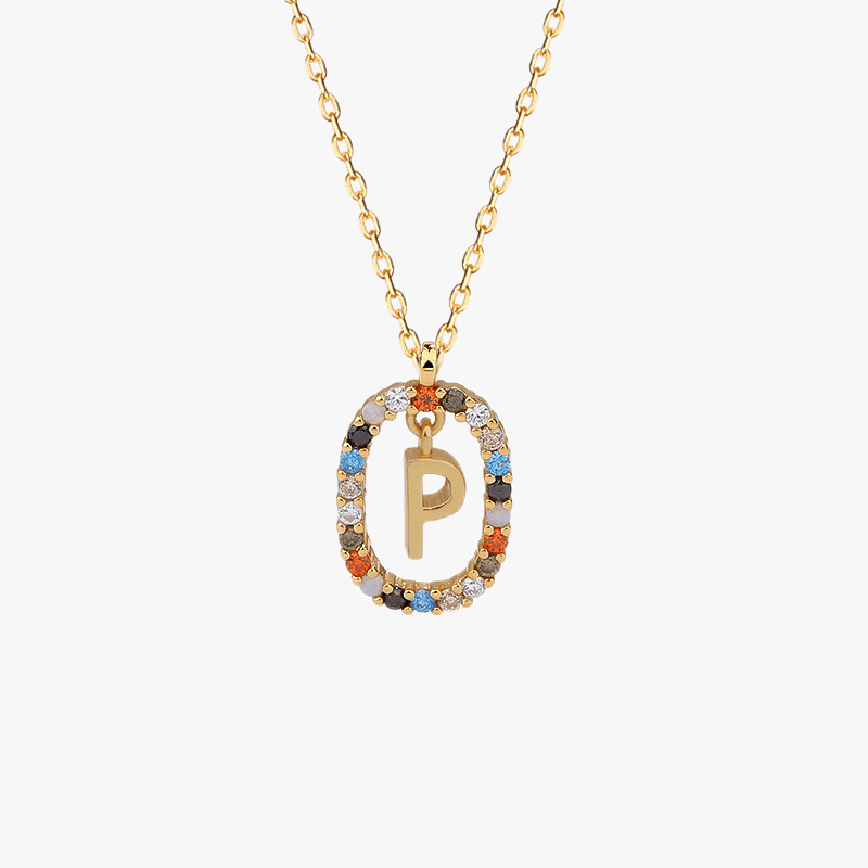 Gemstone Initial Pendant - Jewelled Me