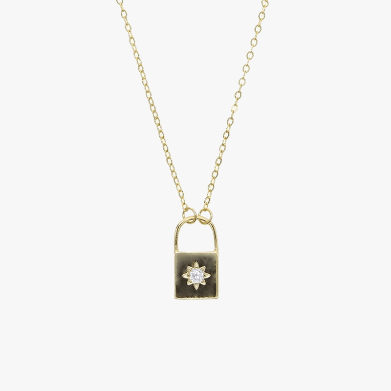 Jewelled Vermeil Padlock Pendant - Jewelled Me