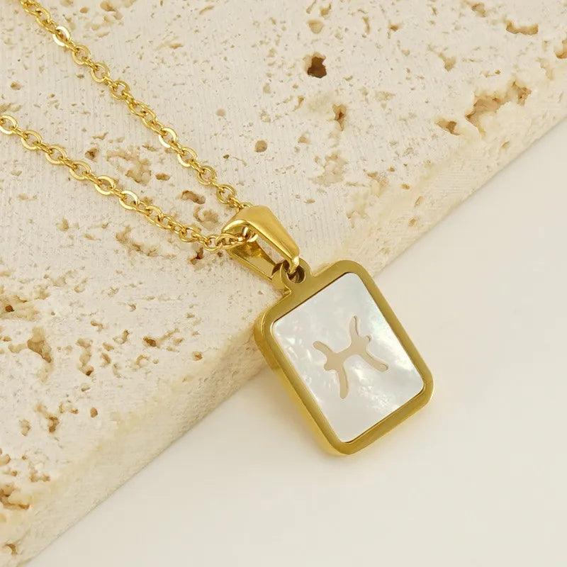 Zodiac Hollowed Shell Necklace - Jewelled Me