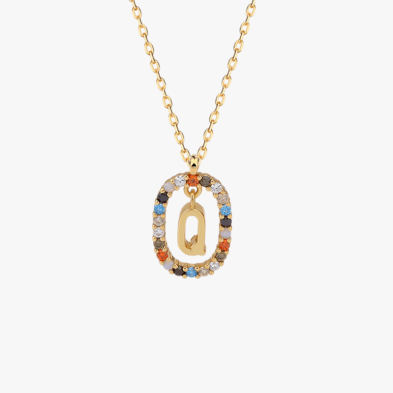 Gemstone Initial Pendant - Jewelled Me