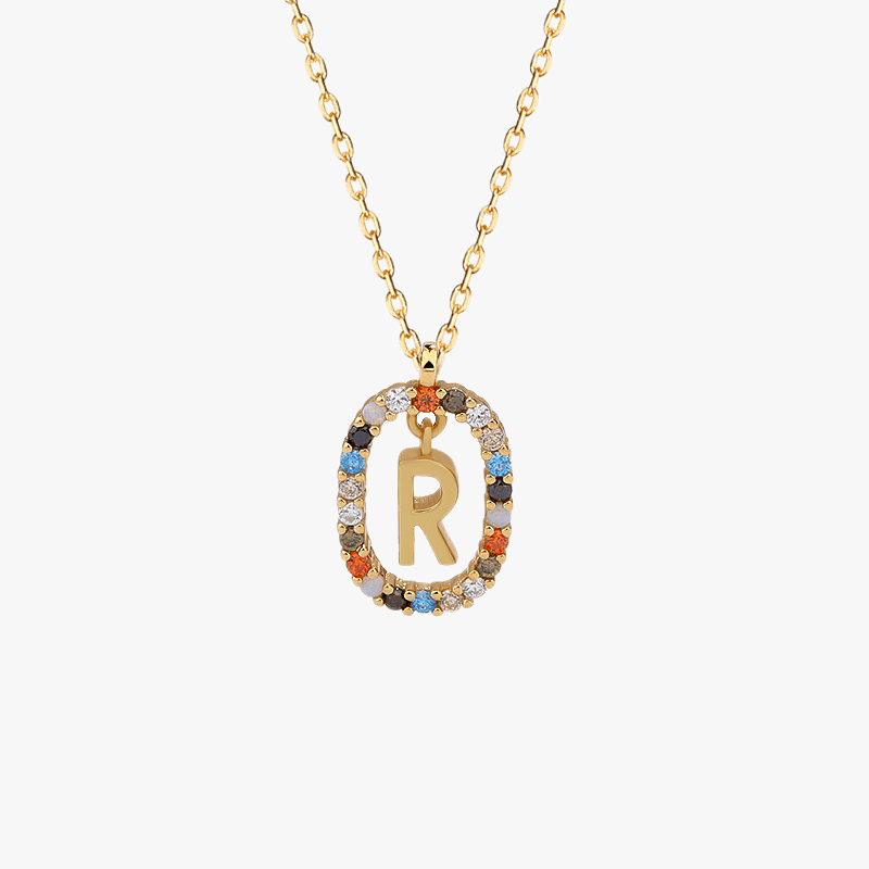 Gemstone Initial Pendant - Jewelled Me