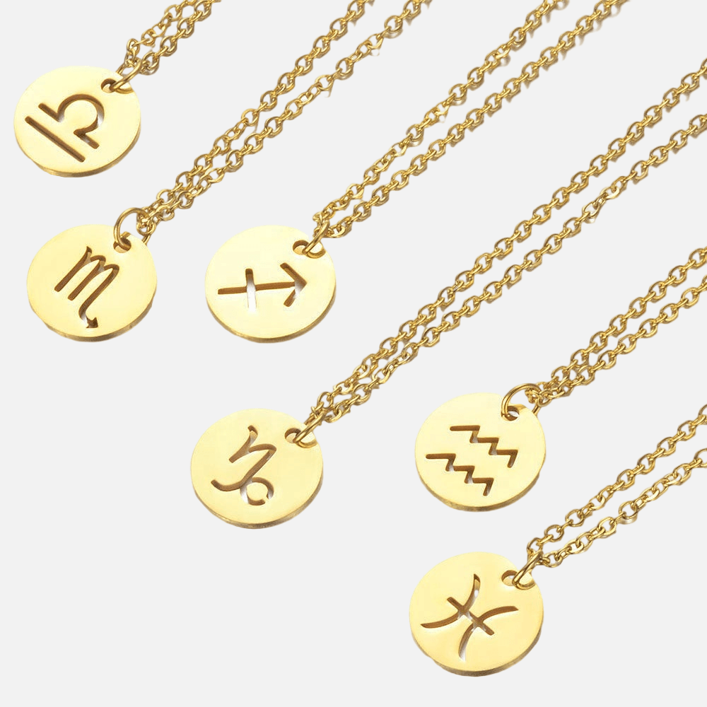 Hollowed Horoscope Pendant (14k Gold-Plated) - Jewelled Me