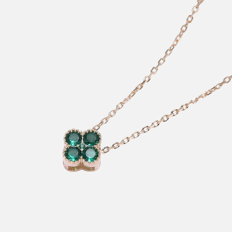 Vermeil Four-Leaf Clover Birthstone Necklaces - Jewelled Me