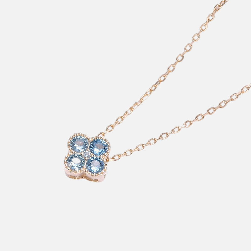 Vermeil Four-Leaf Clover Birthstone Necklaces - Jewelled Me