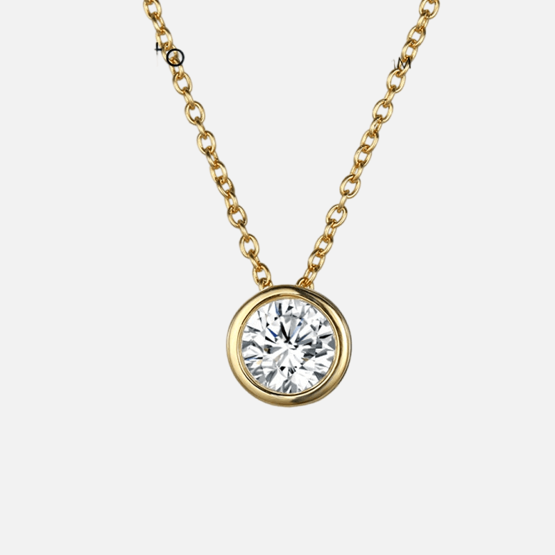 Bezel Birthstone Necklace (14k Gold Plated) - Jewelled Me