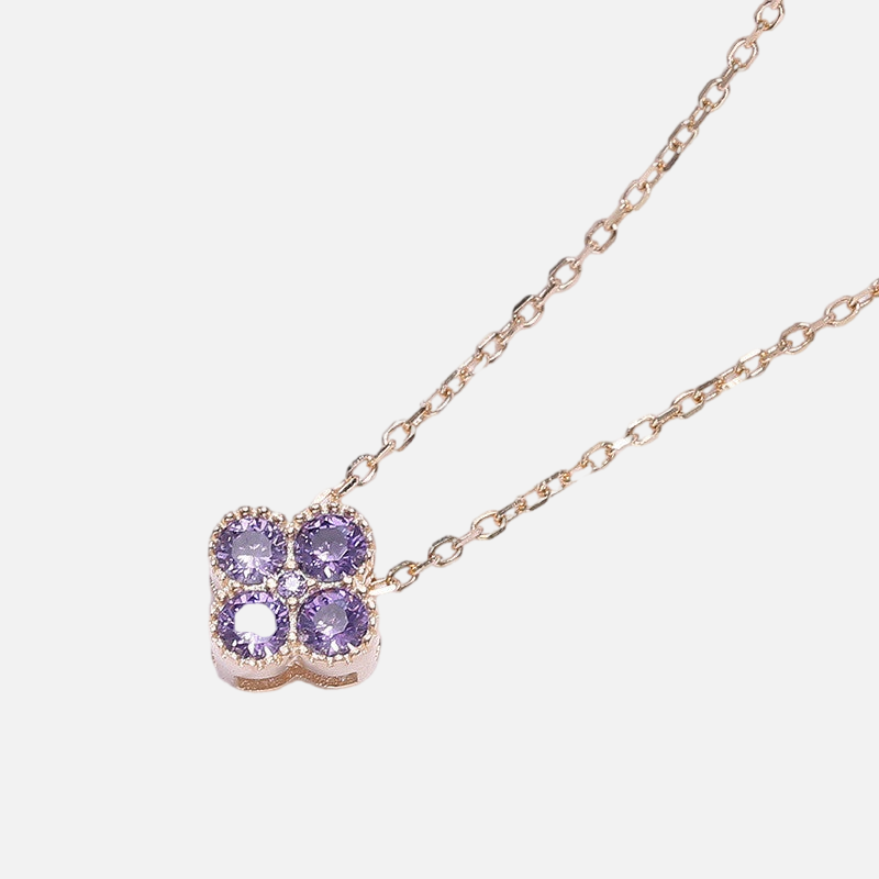Vermeil Four-Leaf Clover Birthstone Necklaces - Jewelled Me