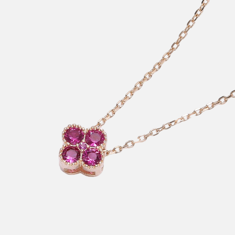 Vermeil Four-Leaf Clover Birthstone Necklaces - Jewelled Me