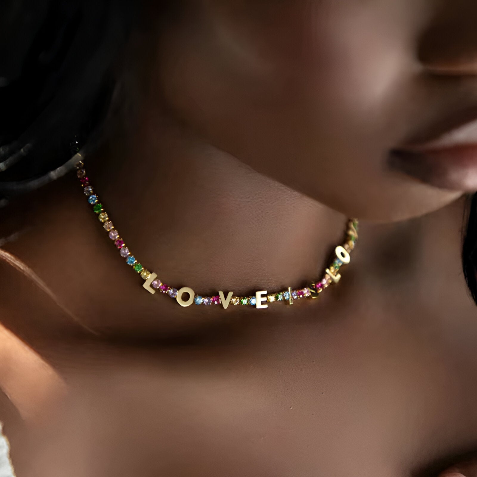 ICED Custom Name Tennis Rainbow Gem Bracelet - Jewelled Me