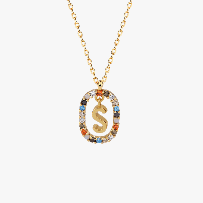 Gemstone Initial Pendant - Jewelled Me