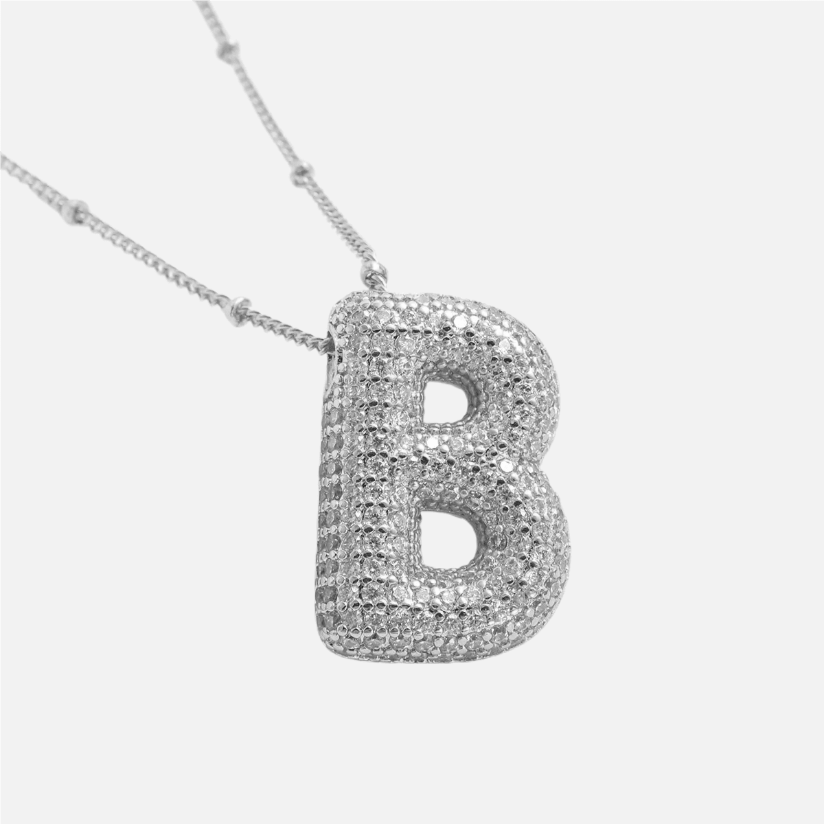 ICED Slim Bubble Initial Necklace - Jewelled Me